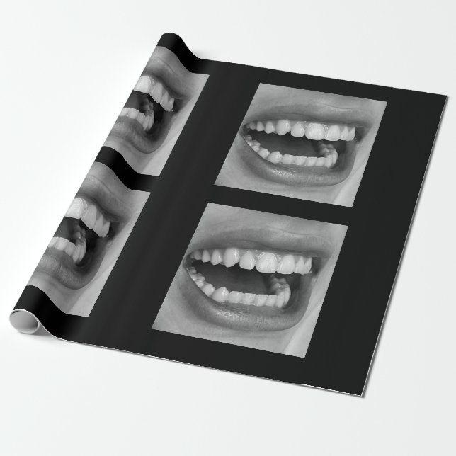 Big Mouth Wrapping Paper Presentpapper (Utrullad)