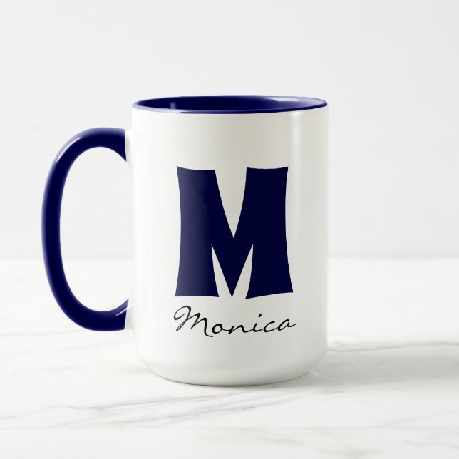 Big Mug | Huge Mug | Script Custom Name Monogram Mugg (Vänster)