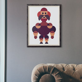 Big Muscular African Warrior Canvastryck