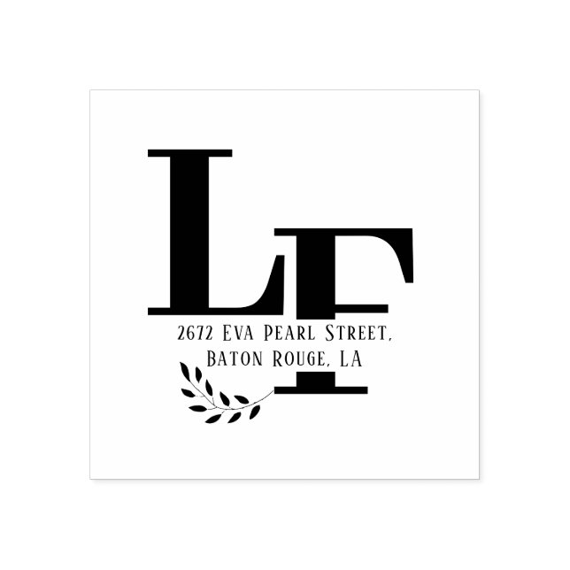 Big Namn Initial Löv Bröllop Stämpel (Tryck)