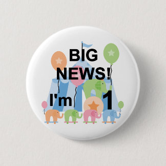 Big News Circus 1:a födelsedag T-shirts och presen Knapp