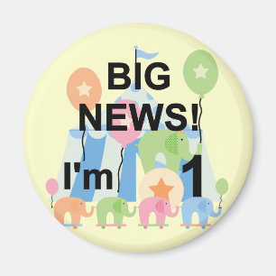 Big News Circus 1:a födelsedag T-shirts och presen Magnet