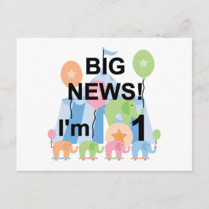 Big News Circus 1:a födelsedag T-shirts och presen Vykort