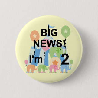 Big News Circus 2:a födelsedag T-shirts och presen Knapp