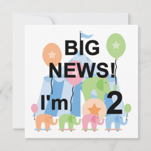 Big News Circus 2:a födelsedag T-shirts och presen Kort
