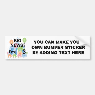 Big News Circus 3:e födelsedag Tshirts och present Bildekal