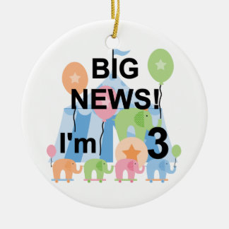 Big News Circus 3:e födelsedag Tshirts och present Julgransprydnad Keramik