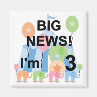Big News Circus 3:e födelsedag Tshirts och present Magnet