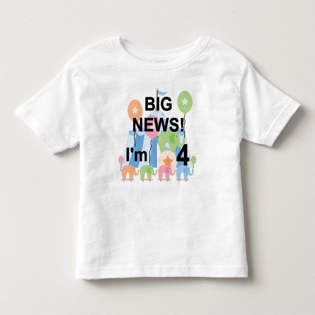 Big News Circus 4e födelsedagen T-tröjor och prese T-shirt (Framsida)