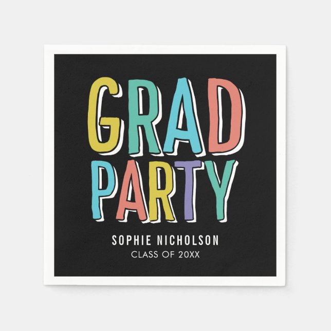 Big News EDITABLE FÄRG Studenten Napkins Pappersservett (Framsidan)