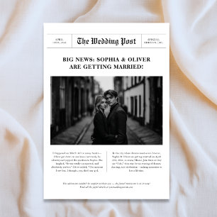 Big News Editorial Photo Bröllop Newspaper Stil Spara Datumet