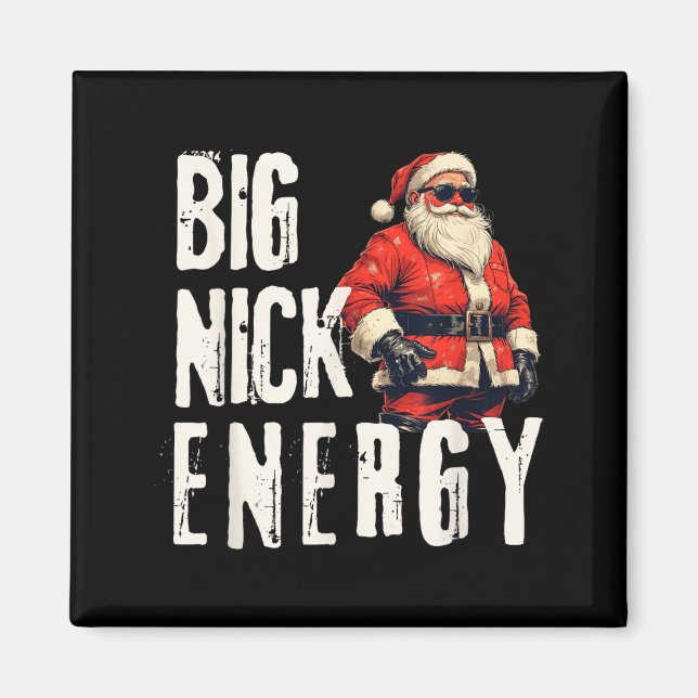 Big Nick Energy Funny Santa Christmas  Magnet (Framsidan)