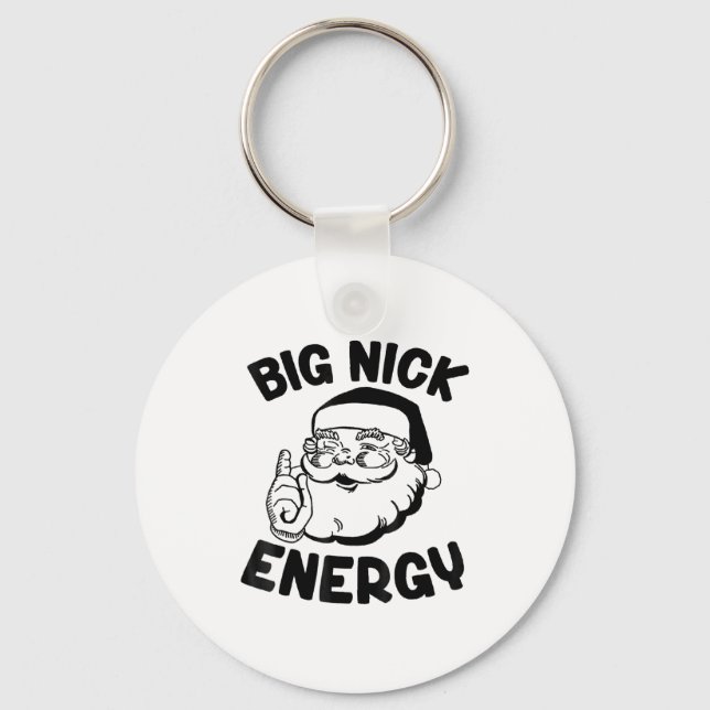 Big Nick Energy Funny Santa Christmas  Nyckelring (Framsida)
