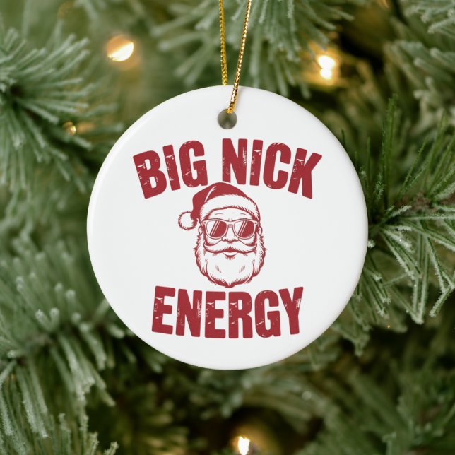 Big Nick Energy Funny Santa Rude Joke Julgransprydnad Keramik (Träd)