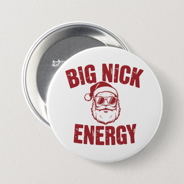 Big Nick Energy Funny Santa Rude Joke Knapp (Framsida & baksida)