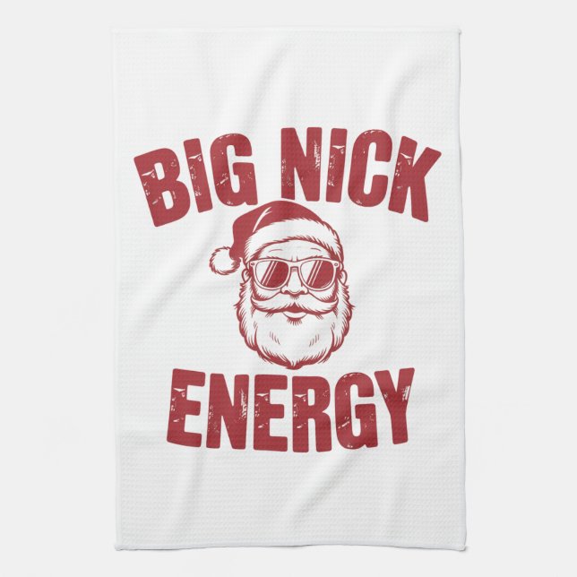 Big Nick Energy Funny Santa Rude Joke Kökshandduk (Vertikal)