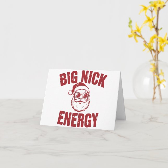 Big Nick Energy Funny Santa Rude Joke Kort (Gul blomma)