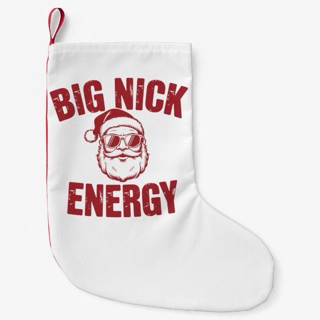 Big Nick Energy Funny Santa Rude Joke Liten Julstrumpa (Framsidan)