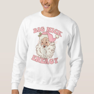 Big Nick Energy Funy Santa Julafton Retro jul Lång Ärmad Tröja