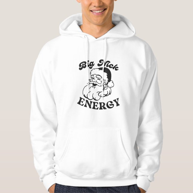 Big Nick Energy Jultomten Funny Hoodie (Framsida)