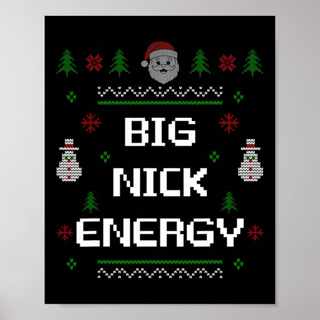 Big Nick Energy Meme Funny Julafton Helgdag jul Poster (Framsidan)