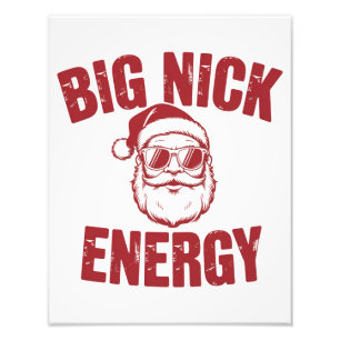 Big Nick Energy Rolig Tomte Elak Julskämt Fototryck