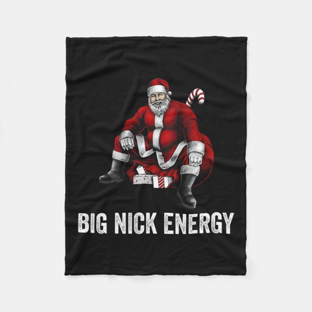Big Nick Energy Roligt jultomten 3 Fleecefilt (Framsidan)