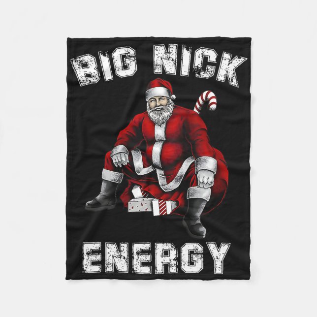 Big Nick Energy-Roligten jultomten Fleecefilt (Framsidan)