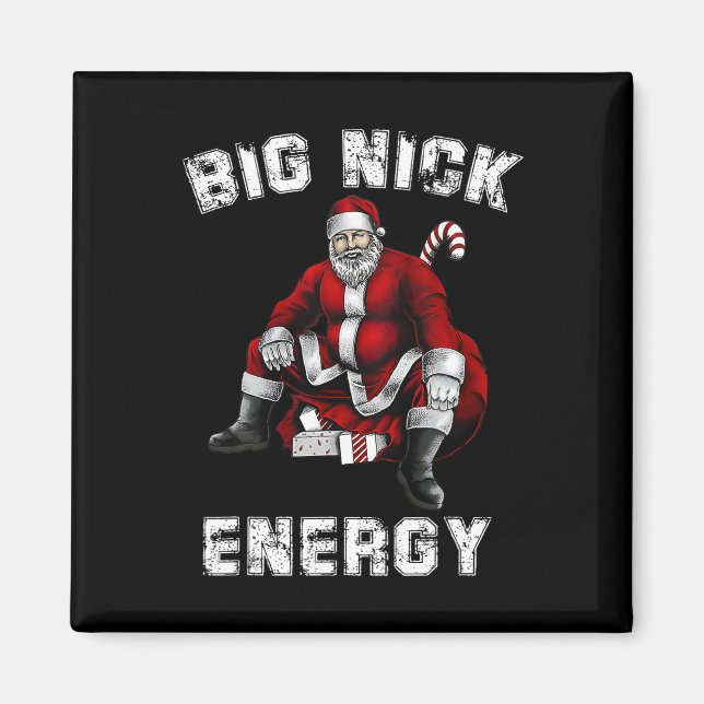 Big Nick Energy-Roligten jultomten Magnet (Framsidan)