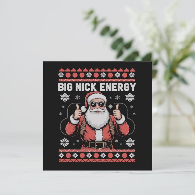Big Nick Energy Tomte Fula Jultröja Julkort (Stående Fram)