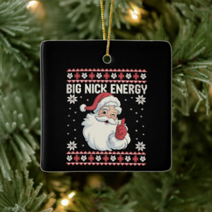 Big Nick Energy Tomte Fuljulströja Julgransprydnad Keramik