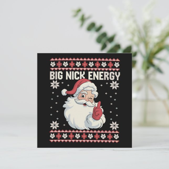 Big Nick Energy Tomte Fuljulströja Julkort (Stående Fram)