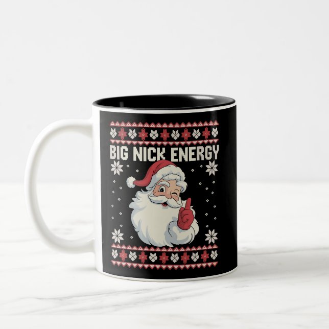 Big Nick Energy Tomte Fuljulströja Två-Tonad Mugg (Vänster)