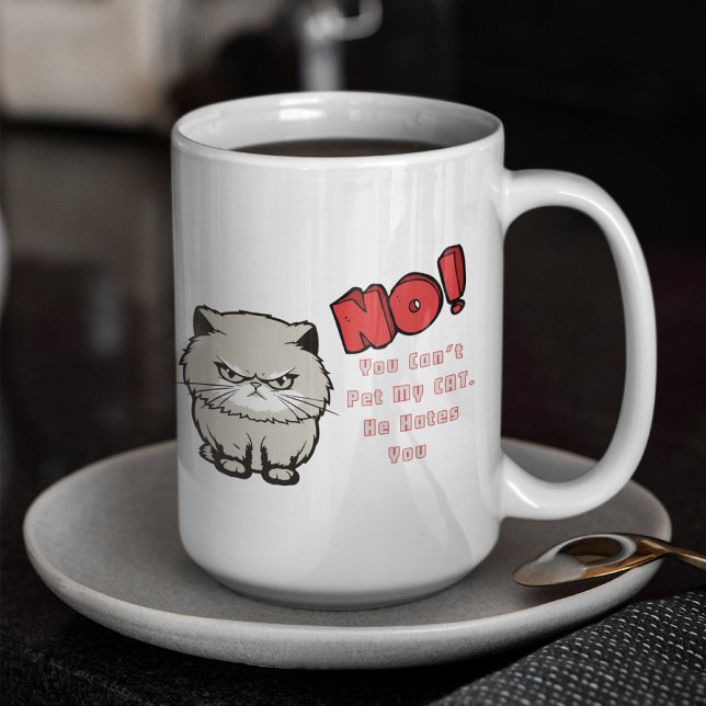 Big No in Red kan inte hålla mitt katt. Han hatar  Mugg (Skapare uppladdad)