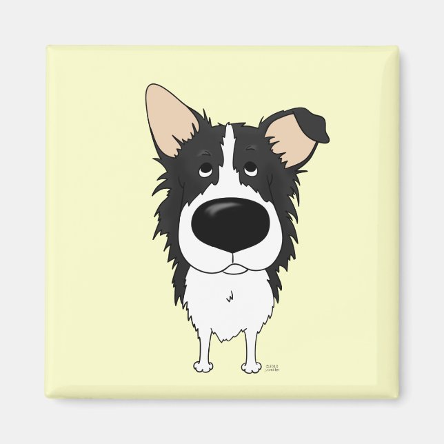 Big Nose Gräns Collie Magnet (Framsidan)