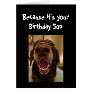 Big Nose Hund Funny Birthday Son Kärlek Hund Hälsningskort