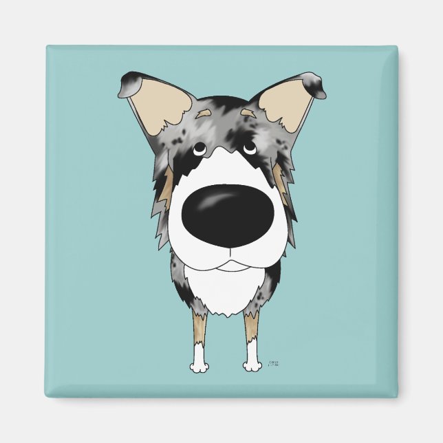 Big Nose Smooth Collie Magnet (Framsidan)