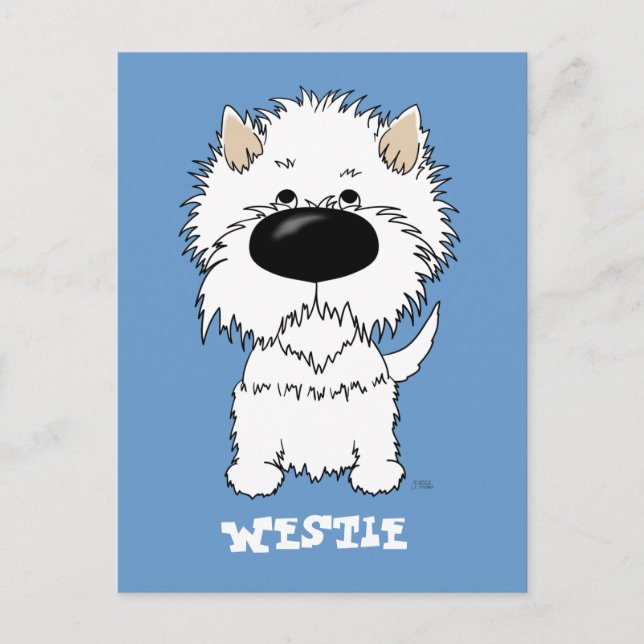 Big Nose Westie Vykort (Framsida)