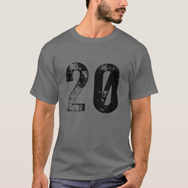 Big Number 20 för 20:e födelsedagen tjugoårsåldern T Shirt (Framsida)