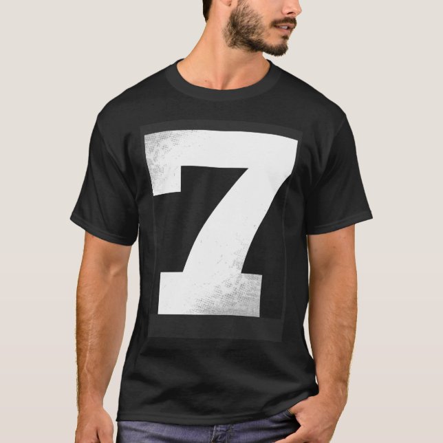 Big Number 7 Balloon Sports Nummer T Shirt (Framsida)