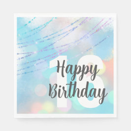 Big Number Bokeh Birthday Lunch Napkins Pappersservett