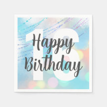 Big Number Bokeh Födelsedagsfest Napkins