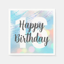 Big Number Bokeh Födelsedagsfest Napkins Pappersservett