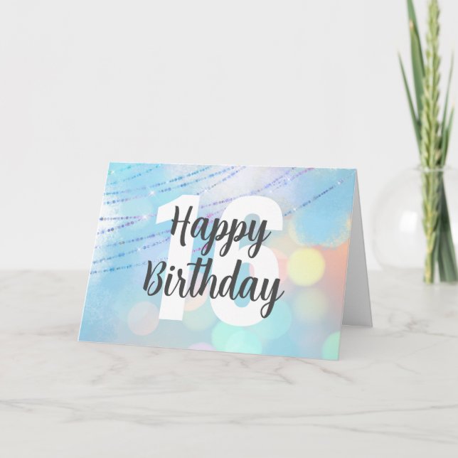 Big Number Bokeh Födelsedagskort Kort (Framsida)