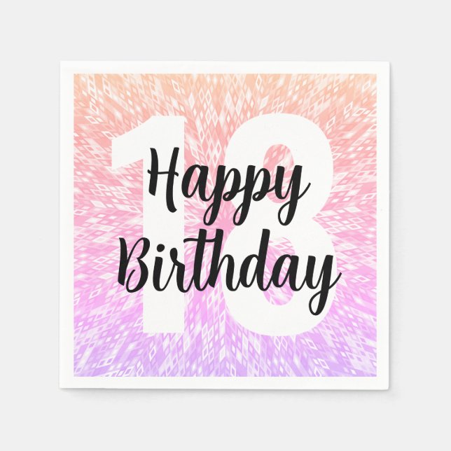 Big Number Mandala Födelsedagsfest Napkins Pappersservett (Framsidan)