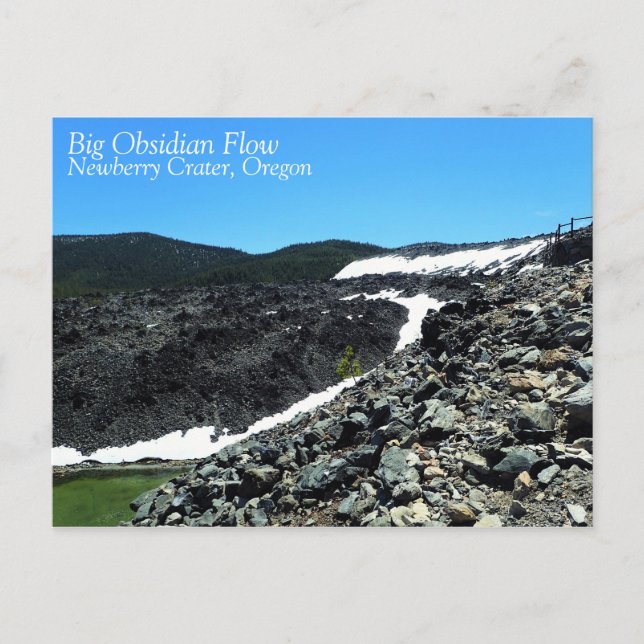 Big Obsidian Flow, Oregon Vykort (Framsida)