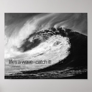 Big Ocean Wave Motivational Poster