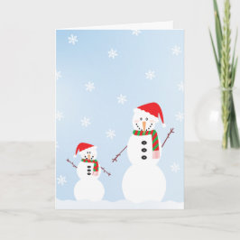Big och Little Snögubbe God jul Kort