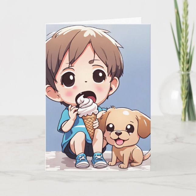 Big Ögon Little Boy Birthday Kort (Framsida)