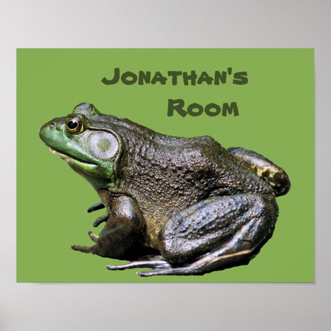 Big Old Bullfrog Kids Room Personalized Poster (Framsidan)